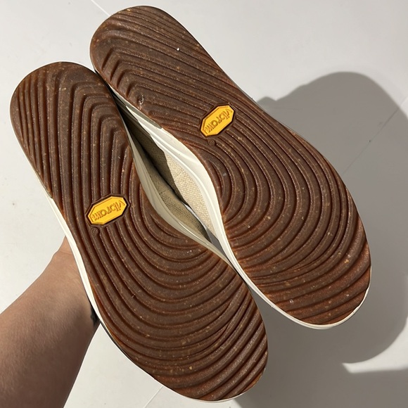 Merrell Womens Slip On Sneakers Shoes Linen Canvas Tan sz 8 summer cloth - Picture 5 of 10